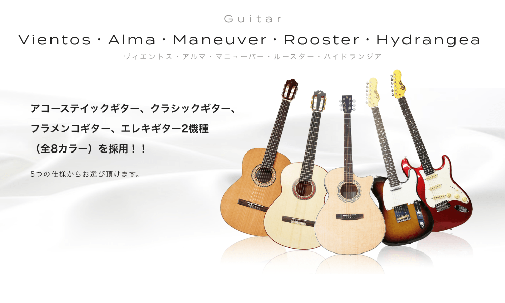 Guitar Vientos Alma Rooster Hydrangea ヴェントス アルマ ルースター ハイドランジア