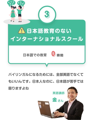 日本語教育のないインターナショナルスクール