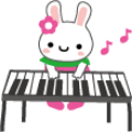 ピアノを持ったウサギ