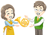 入会したその場で楽器をお渡し!