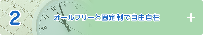 2 オールフリーと固定制で自由自在