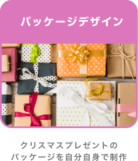 パッケージデザイン クリスマスプレゼントのパッケージを自分自身で制作