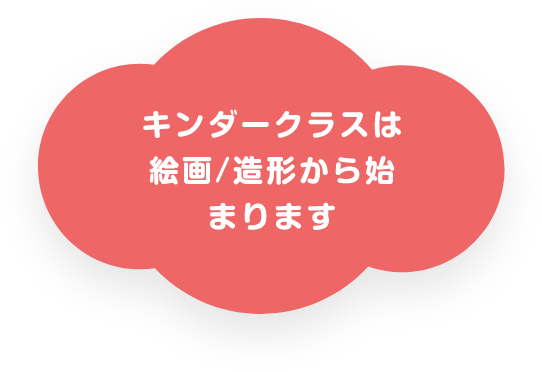 キンダークラスは絵画/造形から始まります